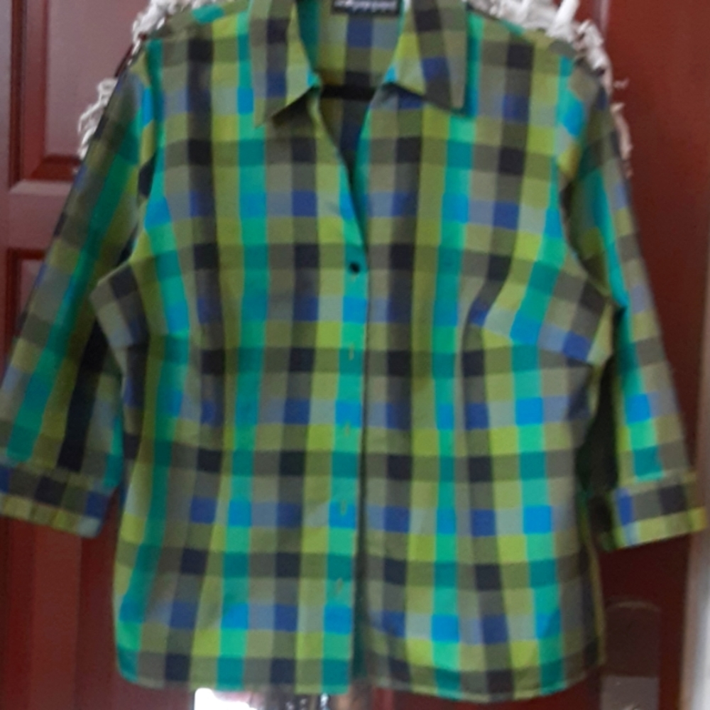STUNNING Sag Harbor Taffeta Blouse 16w